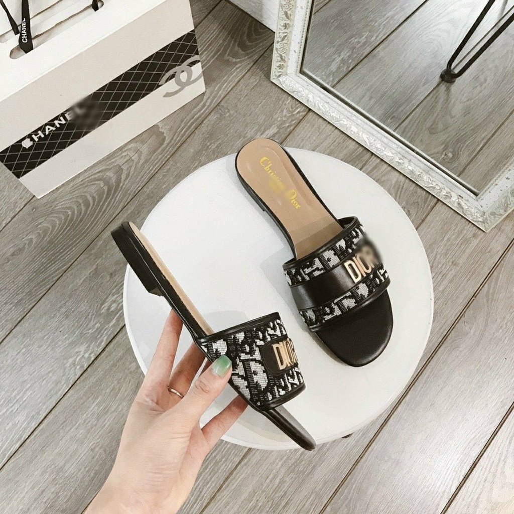 Dép Lê Nữ DI.ORR, Dép LV Đế Chống Trơn Quai Ngang Hàng Đẹp Loại 1 Các Màu Thời Trang