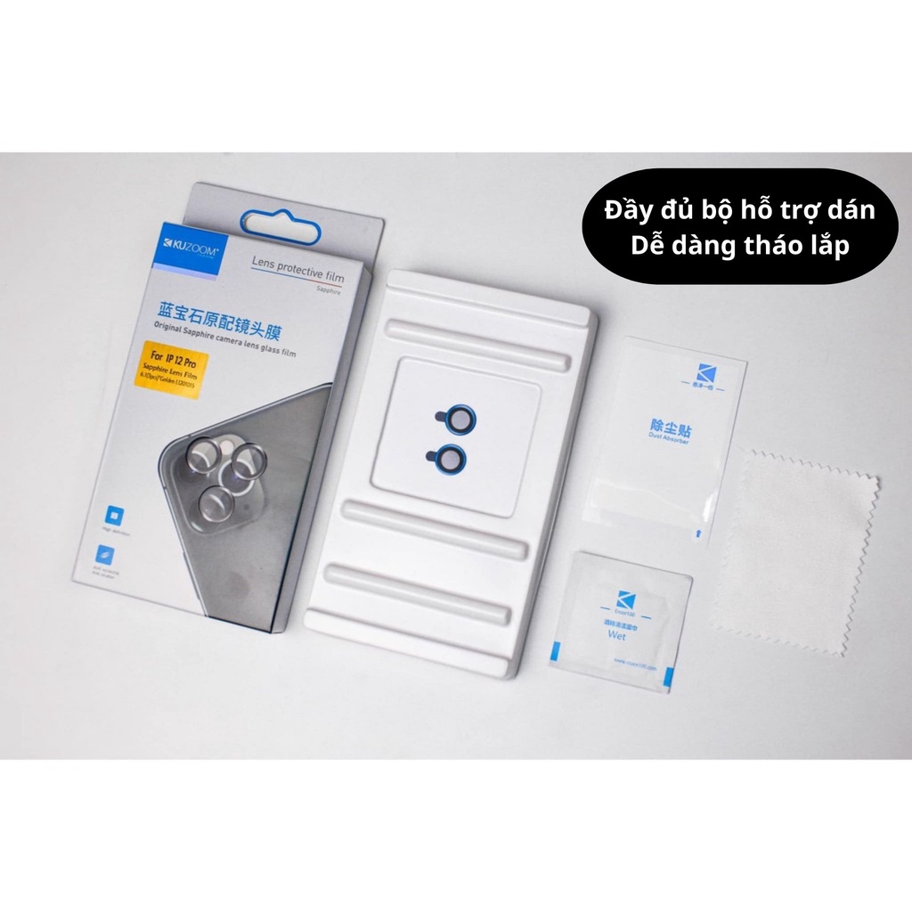 Kính cường lực bảo vệ camera [LOẠI A1] KUZOOM dành cho iPhone14Promax/14Pro/14Plus/14/13Promax/13Pro/13/12Promax/12/11