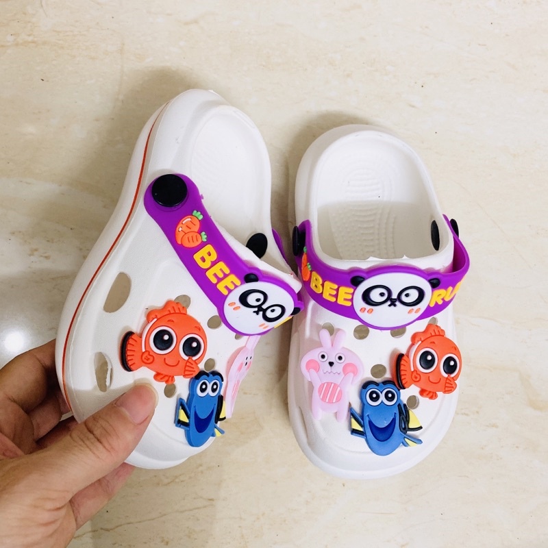 Dép sục croos siêu nhẹ dành cho bé gái và bé trai nhiều sticker ngộ nghĩnh mã số A98