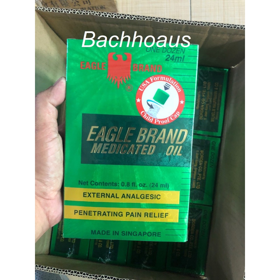 Dầu gió con ó Eagle Brand 2 nắp thị trường MỸ - Made in Singapore