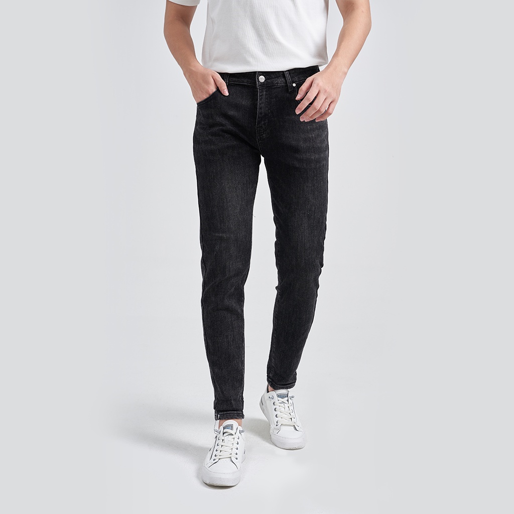 Quần Jean Nam Local Brand KRIK Dáng Slimfit Hàn Quốc, Màu Đen Trơn Cực Dễ Phối Đồ QJ0246