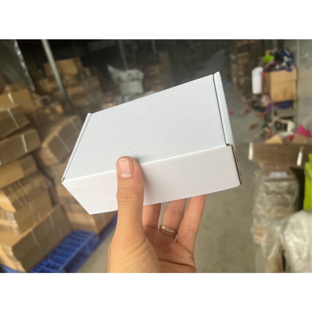 Hộp carton nắp gài đóng gói hàng COD 15x10x5 cm bộ 100 cái, sản xuất bởi SÀI GÒN CARTON