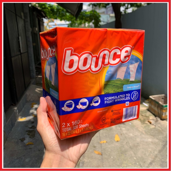 Giấy Thơm Quần Áo Bounce Mỹ 320 Tờ Nguyên Hộp - Làm Thơm Quần Áo