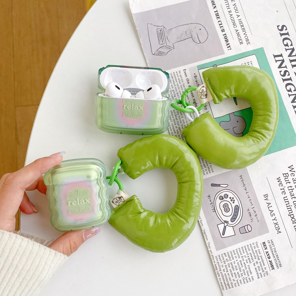 Vỏ Bảo Vệ Hộp Đựng Tai Nghe AirPods 1 / 2 Pro 2 2022 Gen3 Kết Nối Bluetooth Không Dây Bằng TPU Mềm Trong Suốt Màu Xanh Lá