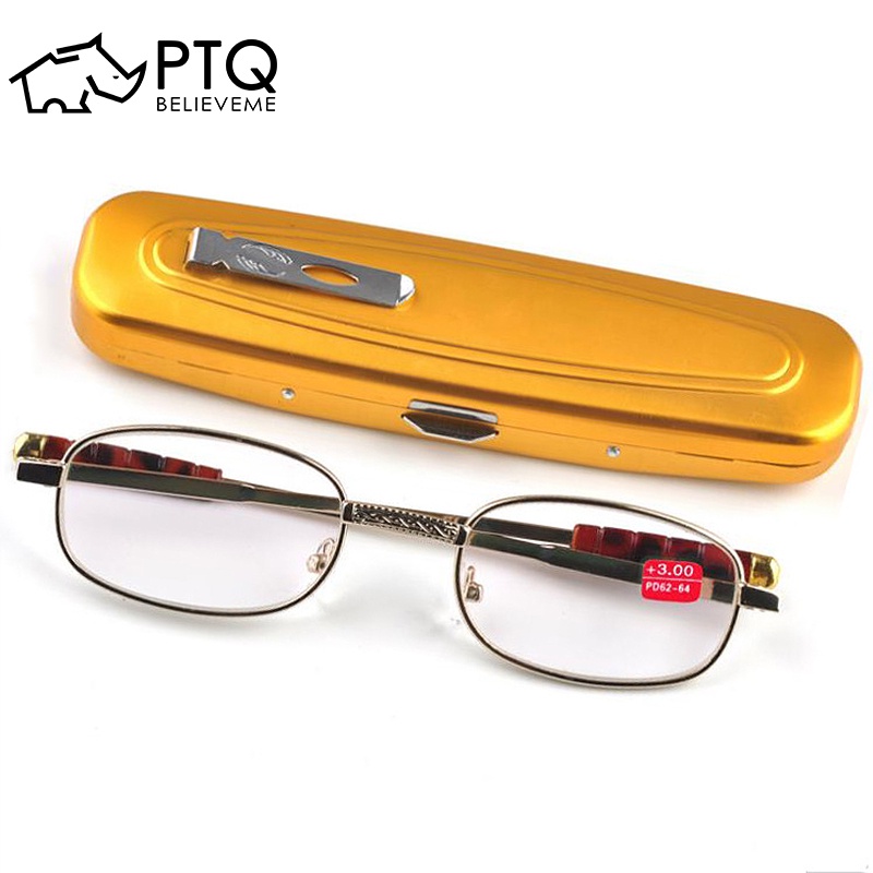 Mắt Kính Đọc Sách Gọng Silicone Chống Trượt + 100 ~ + 400 Độ Bằng Hợp Kim Nhôm Chất Lượng Cao