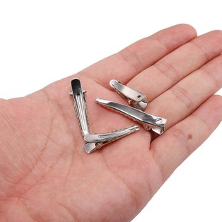 (Set 5) Kẹp mỏ vịt màu bạc, Phôi làm kẹp tóc handmade