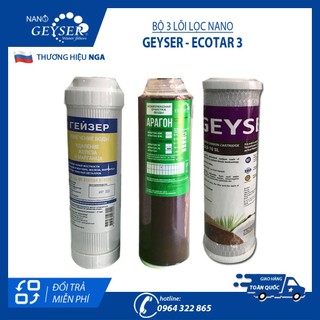 Bộ 3 lõi lọc 123 nano geyser ecotar 3