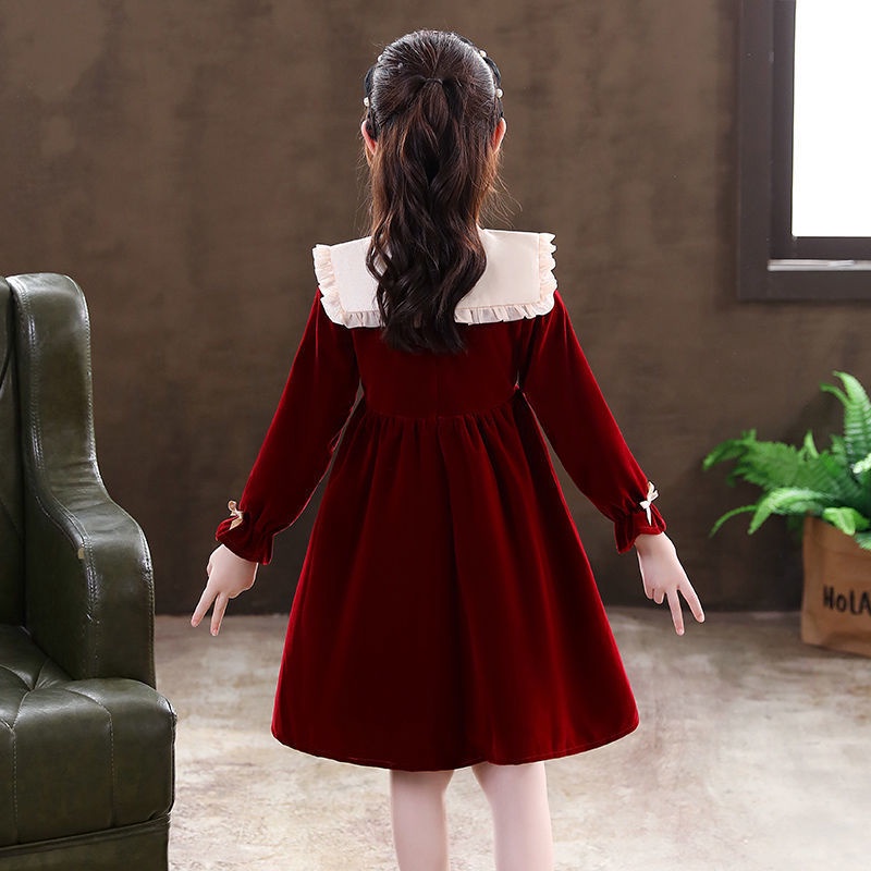 Đầm Tay Dài Thời Trang Thu Đông Xinh Xắn Cho Bé Gái 3-5 - 8-10 - 12-13 Tuổi