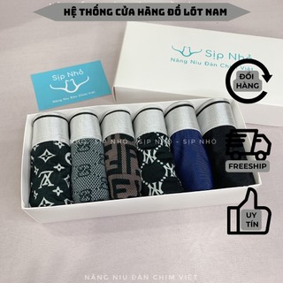 Quần lót nam thun lạnh hoạ tiết đa dạng set 6c kèm hộp đựng quần sịp