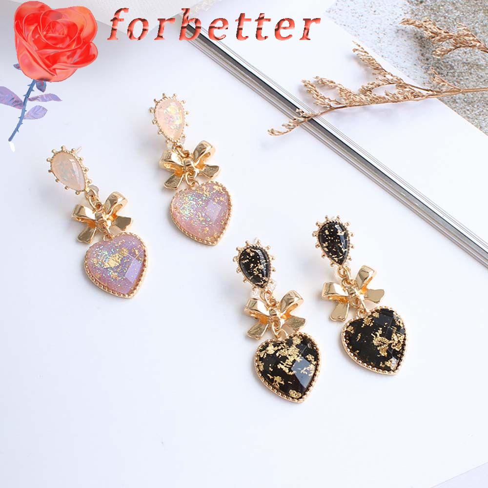 Bông tai bằng kim loại hình nơ đính đá sang trọng