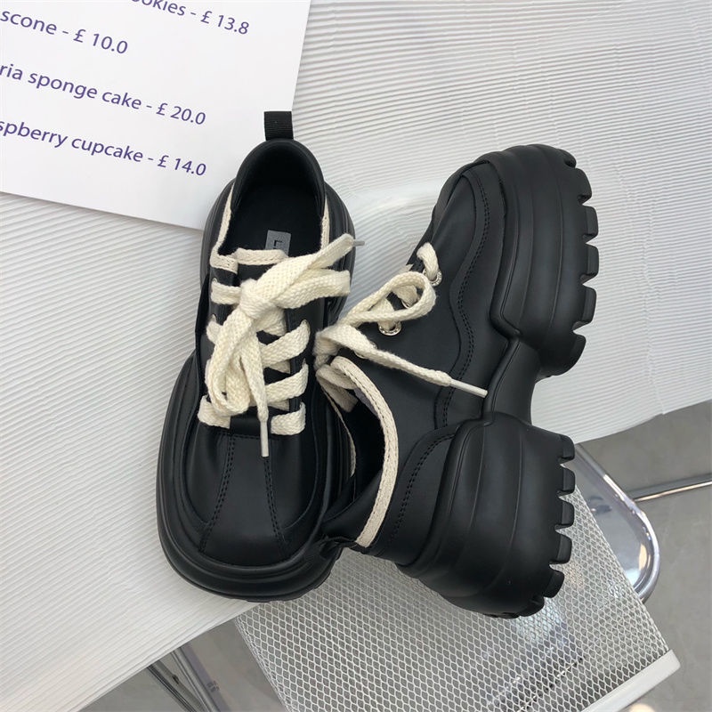 Giày Lười Da Đế Dày Phong Cách Retro Thời Trang Thu Đông Cho Nữ