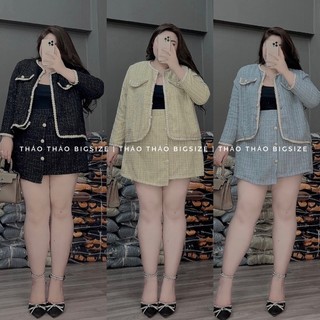 Set dạ tweed tiểu thư cao cấp - múp bigsize 60-100kg