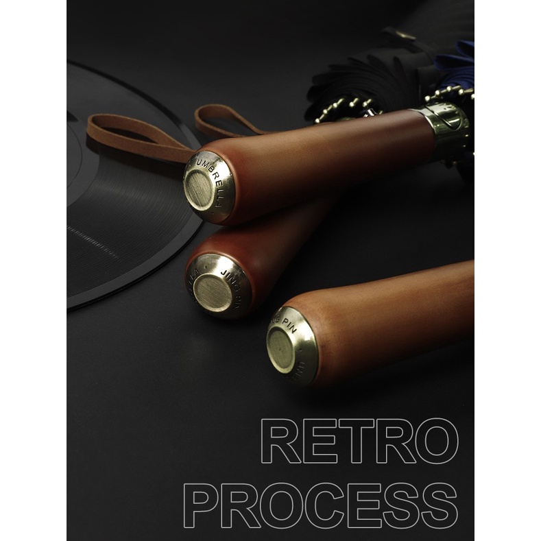 Dù Chơi golf 16 Cạnh Tay Cầm Dài Bằng Gỗ Chống Gió Oversize Dành Cho Nam