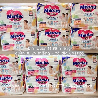 Tã Bỉm quần Merries nội địa Nhật ( Size M33, L27, XL24)