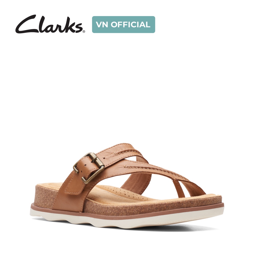 Dép Xỏ Ngón Da Nữ Clarks Brynn Madi màu Light Tan