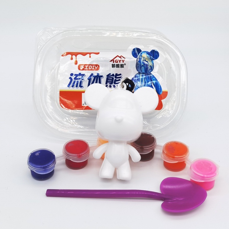 Móc Khóa Hình Gấu Dạng Lỏng 6 Màu Tự Làm Thủ Công Dành Cho Trẻ Em