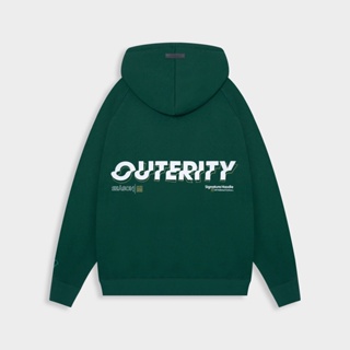 Áo hoodie Outerity Xanh lá nam nữ nỉ bông dày Signature Season 2022