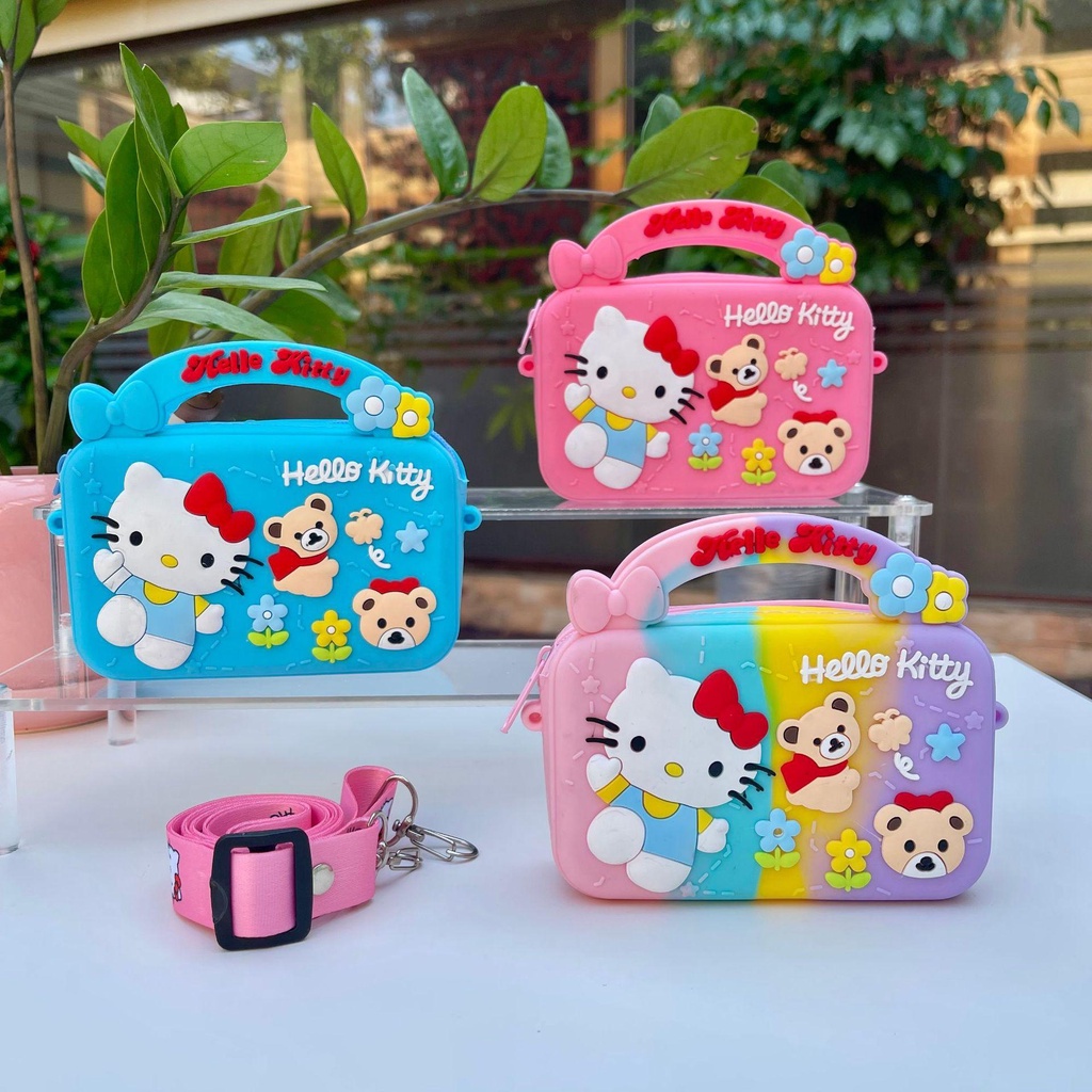 PVN55337 Túi Đeo Chéo Cho Bé Silicon Họa Tiết Hoạt Hình Giá Rẻ