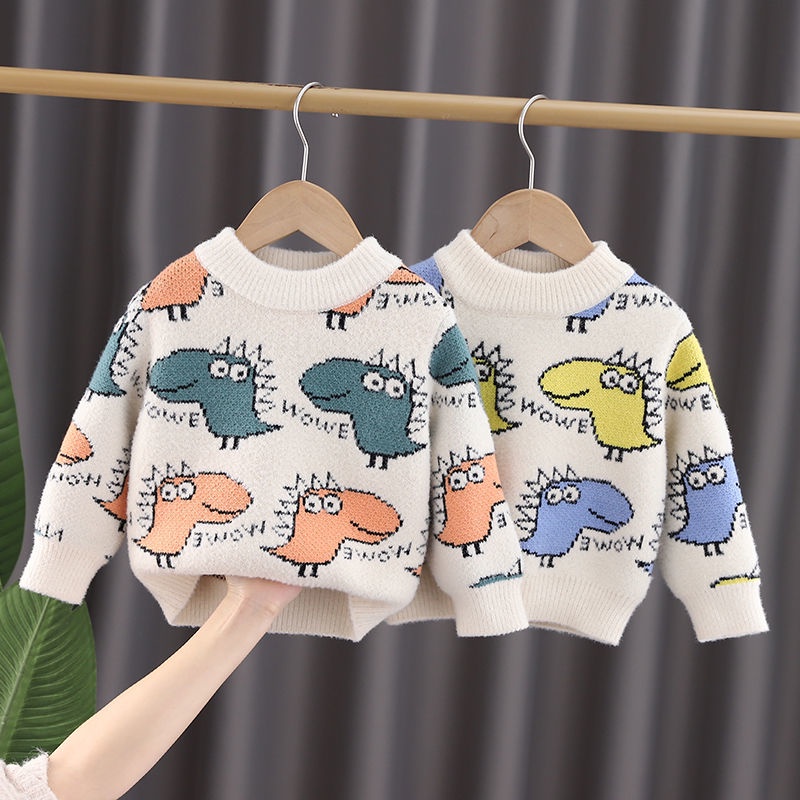Áo Sweater Lông Cừu Dày Dặn Họa Tiết Hoạt Hình Thời Trang Thu Đông 2022 Cho Bé Trai