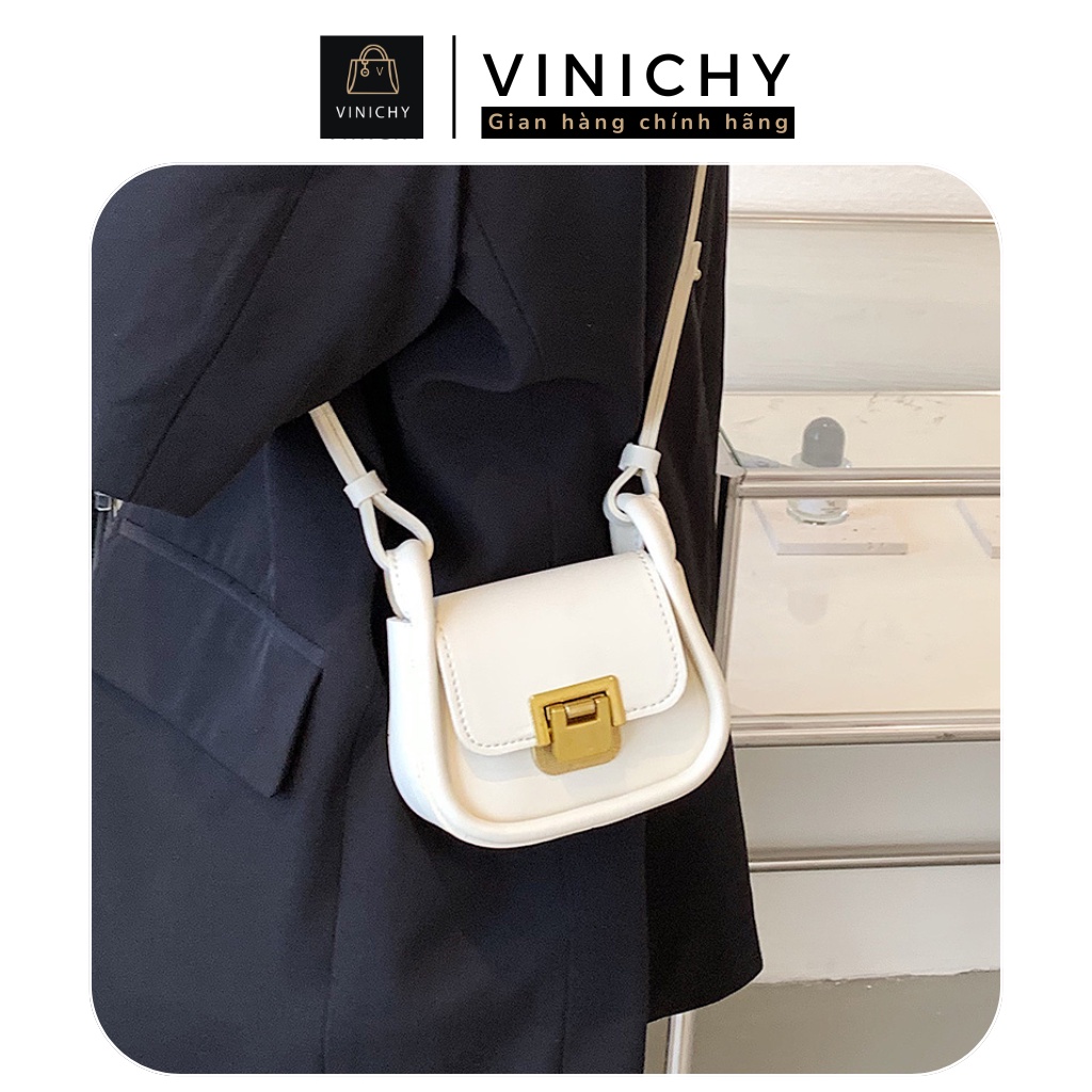 Túi xách nữ mini đeo chéo, túi đi chơi, đi học VINICHY, da cao cấp size 13cm HA270
