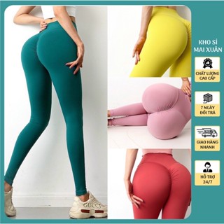 Quần Legging Chun Mông Lulu Sexy,Thun Poly Co Giãn Gen Bụng Tập Gym Yoga Thể Thao Nữ Kho Sỉ Mai Xuân