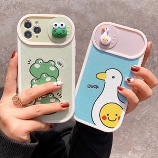 Ốp Lưng Da Bảo Vệ Camera - Có Nắp Trượt Mẫu Frog and Duck Nổi