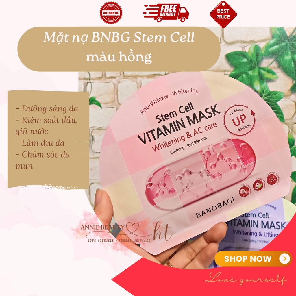 Combo 3 Mặt nạ giấy Banobagi, mặt nạ dưỡng trắng, cấp ẩm, dưỡng ẩm, chống lão hóa da, mờ thâm Stem Cell/ Supper Collagen