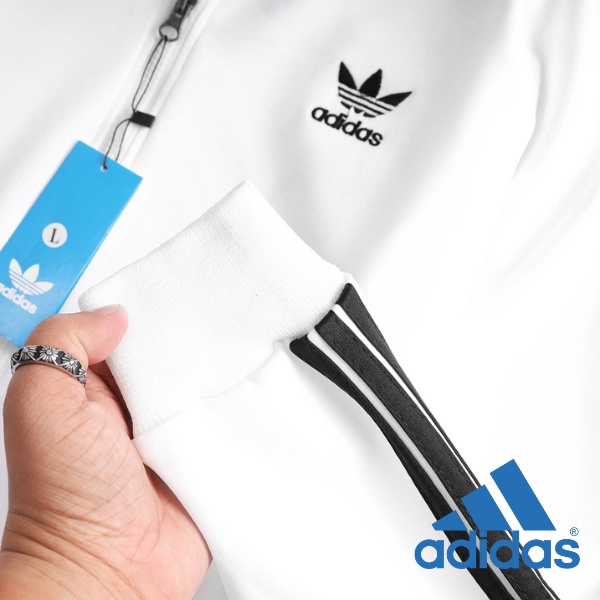 Áo khoác thể thao adidas 3 sọc nam nữ trắng cao cấp big size dày dặn LilyWEAR