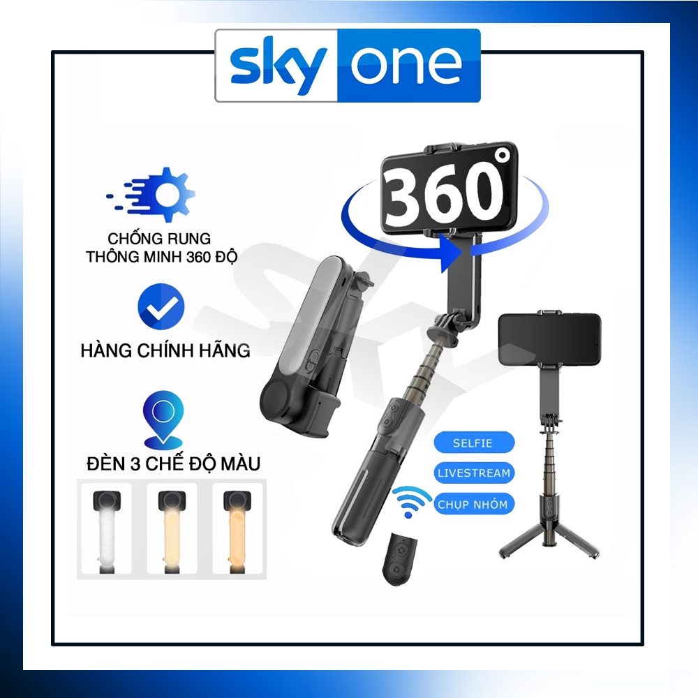 Gậy Selfie Chống Rung SKYONE L09 Tích Hợp Đèn Led Trợ Sáng - hỗ trợ đa dạng điện thoại, - BẢO HÀNH ĐỔI MỚI