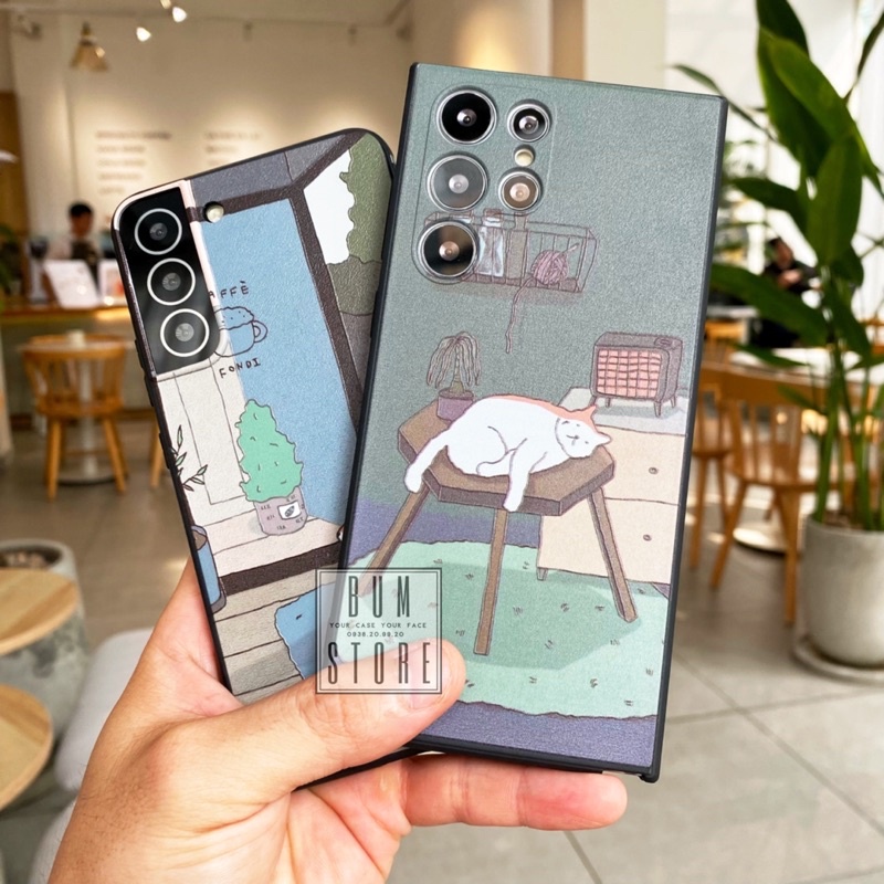 Ốp Lưng Bé Mèo Samsung S23 ULTRA / S23 Plus / S22 ULTRA /S22 Plus / S21 Ultra /Note 20 Ultra / Note 20 / S21 FE In Sần