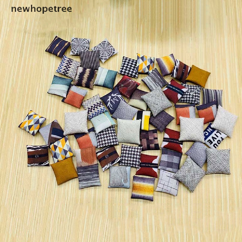 Bộ 5 Gối Sofa Trang Trí Nhà Búp Bê Tỉ Lệ 1 / 12