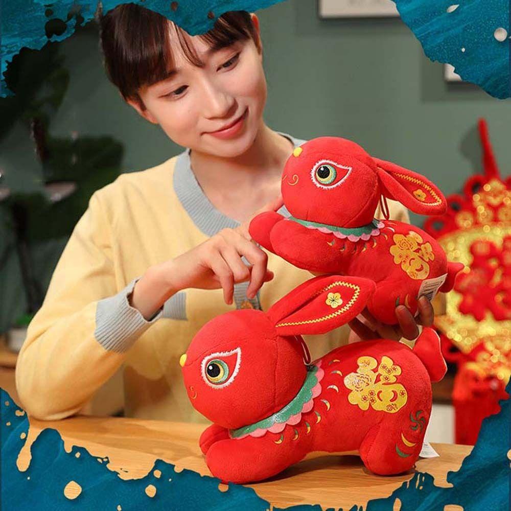 Thỏ Nhồi Bông Chất Liệu Cotton Mềm Mại Trang Trí Nhà Cửa Dịp Năm Mới
