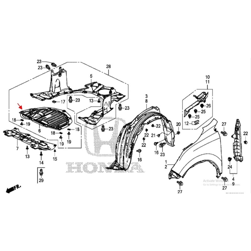 Chắn gầm động cơ Crv 2018-2021 miếng thép. chắn bùn gầm máy Crv 2018 2019 2020 2021