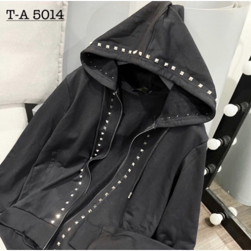 Áo Khoác Ngoài Có Mũ Đính Đinh Cao Cấp Thời Trang Na, Chất Vải Đẹp Hợp Thời Trang