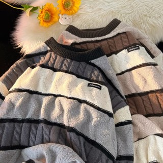 【M-2XL】Áo len nam dệt kim lauret simple áo sweater form rộng unisex áo len có cổ harajuku áo len nữ đẹp tiếng nhật hoodie