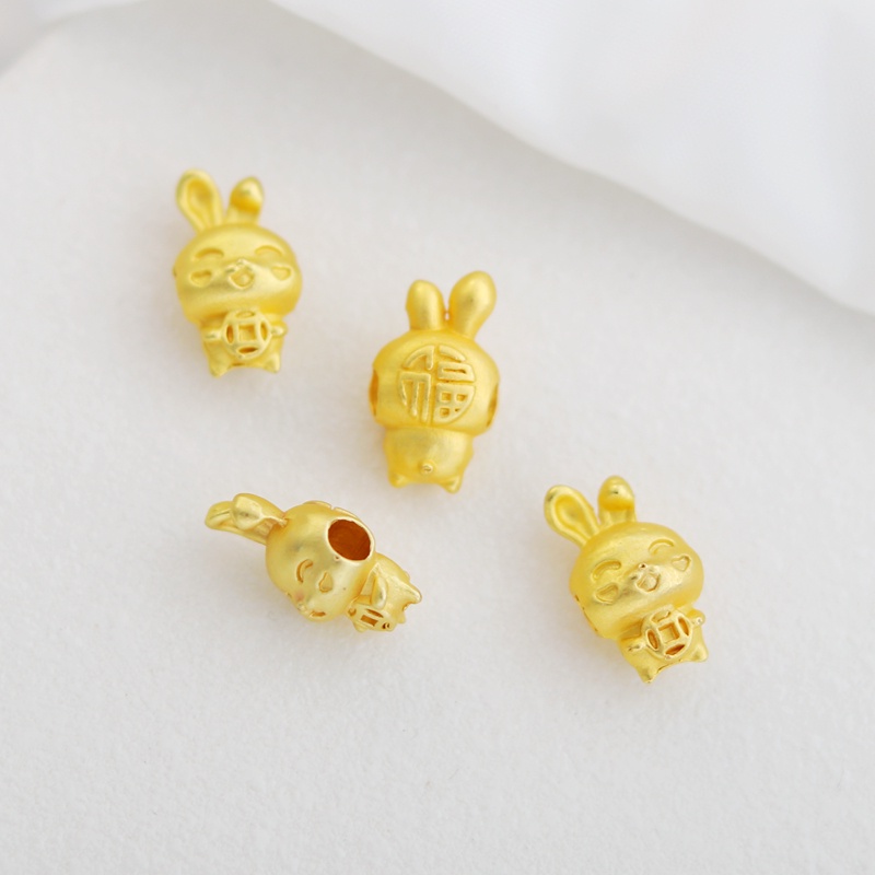 Hạt Xâu Chuỗi Bằng Đồng Mạ Vàng 18k Hình Thỏ 8 * 15mm Dùng Làm Trang Sức diy