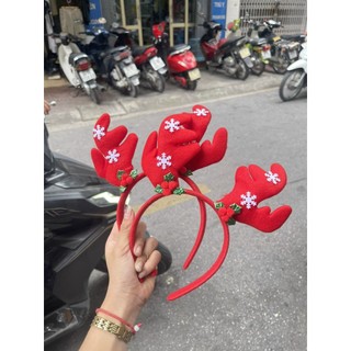 Băng đô cài tóc hình sừng tuần lộc Noel dễ thương.