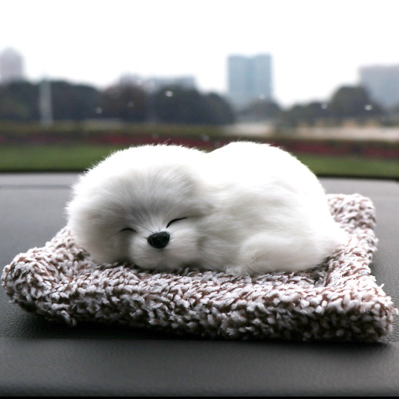 Đồ Chơi Chú Chó Ngủ Nhồi Bông Đơn Giản Có Âm Thanh Để Bàn/Xe Hơi Cho Bé B3T1