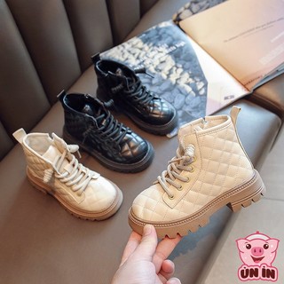Giày bốt cổ cho bé gái, Bốt cao cổ chất da PU trơn mềm khóa kéo cực chất đế cao su chống trơn trượt mới nhất M675