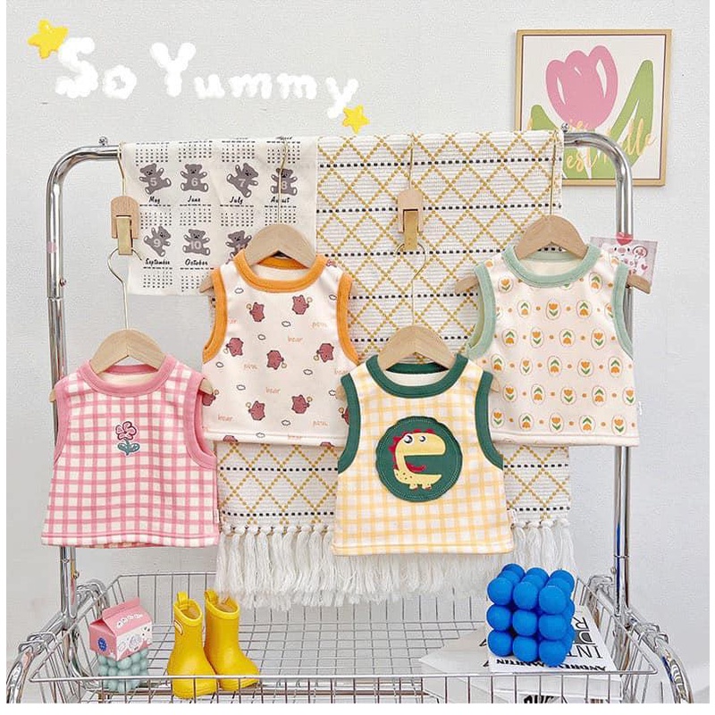 ÁO GILE NỈ NHIỀU HÌNH XINH XẮN CHO BÉ- HÀNG QCCC