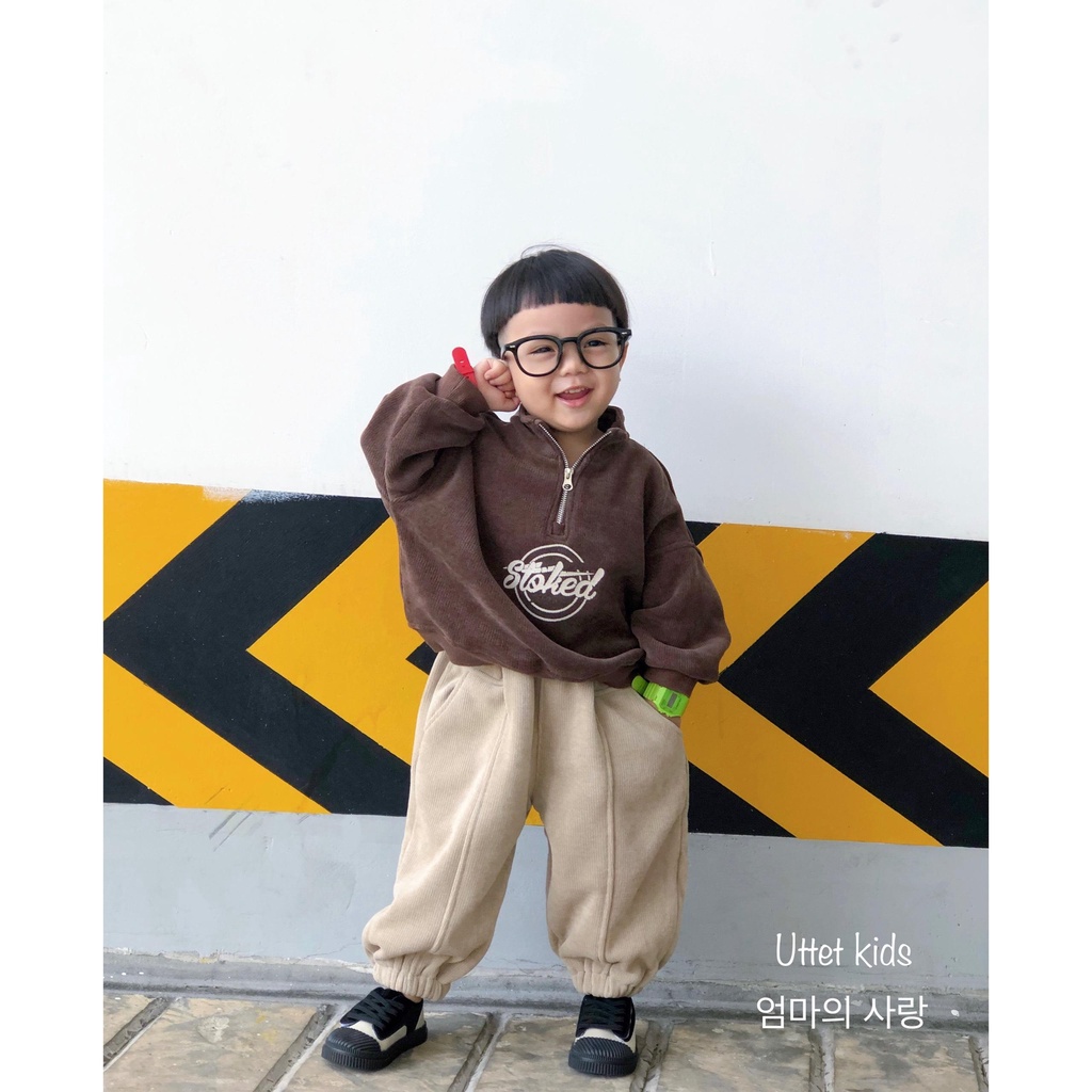 ÁO SWEATER LÓT NHUNG PHONG CÁCH HÀN QUỐC RẤT ĐẸP CHO BÉ GÁI VÀ BÉ TRAI