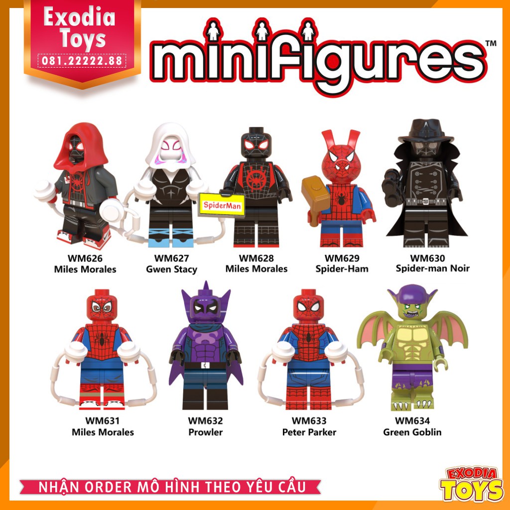 Xếp hình Minifigure Nhân vật siêu anh hùng Spider Man : Vũ Trụ Mới - Đồ Chơi Thông Minh - WM6052