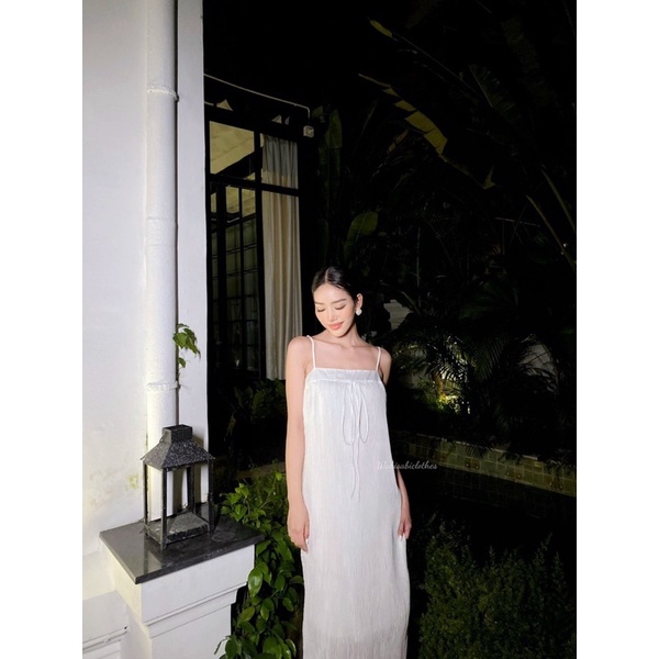 Đầm hai dây dập ly dài Wabisabi N1711