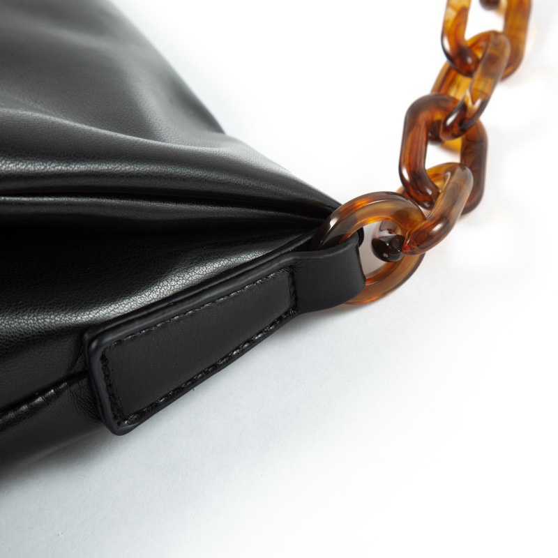 IELGY Túi Đeo Chéo Da Mềm Cỡ Lớn Phối Dây Xích acrylic Thời Trang Cho Nữ