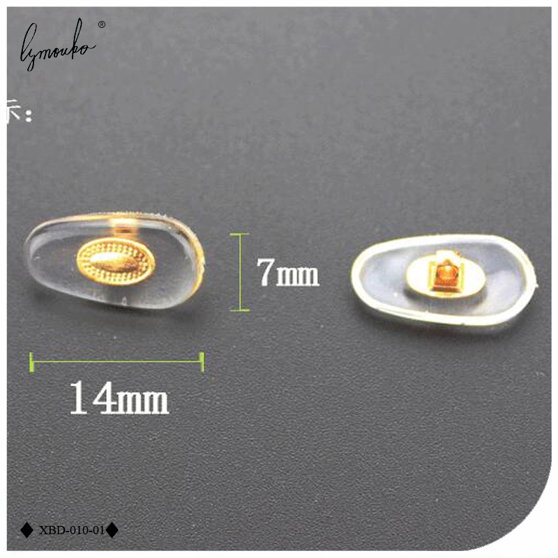 Set 10 Cặp Đệm Mũi Bằng Silicone PVC Chống Trượt Màu Vàng / Bạc Thoải Mái Cho Mắt Kính