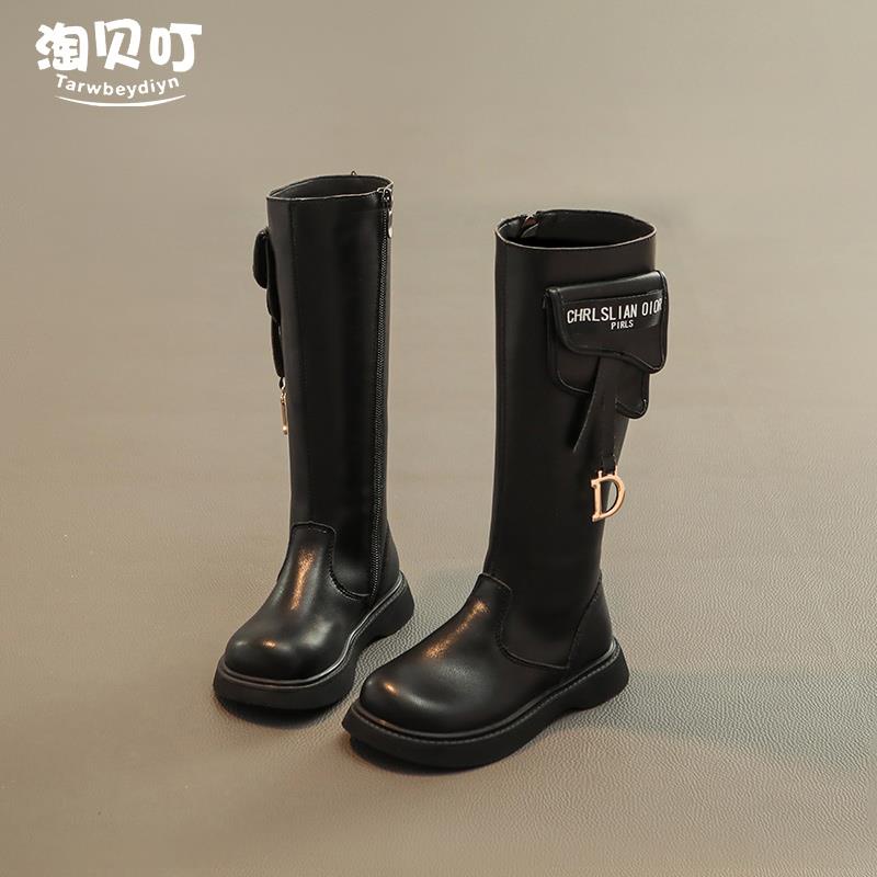 Giày Bốt Martin Da Cổ Cao Thời Trang Thu Đông 2022 Cho Bé Gái