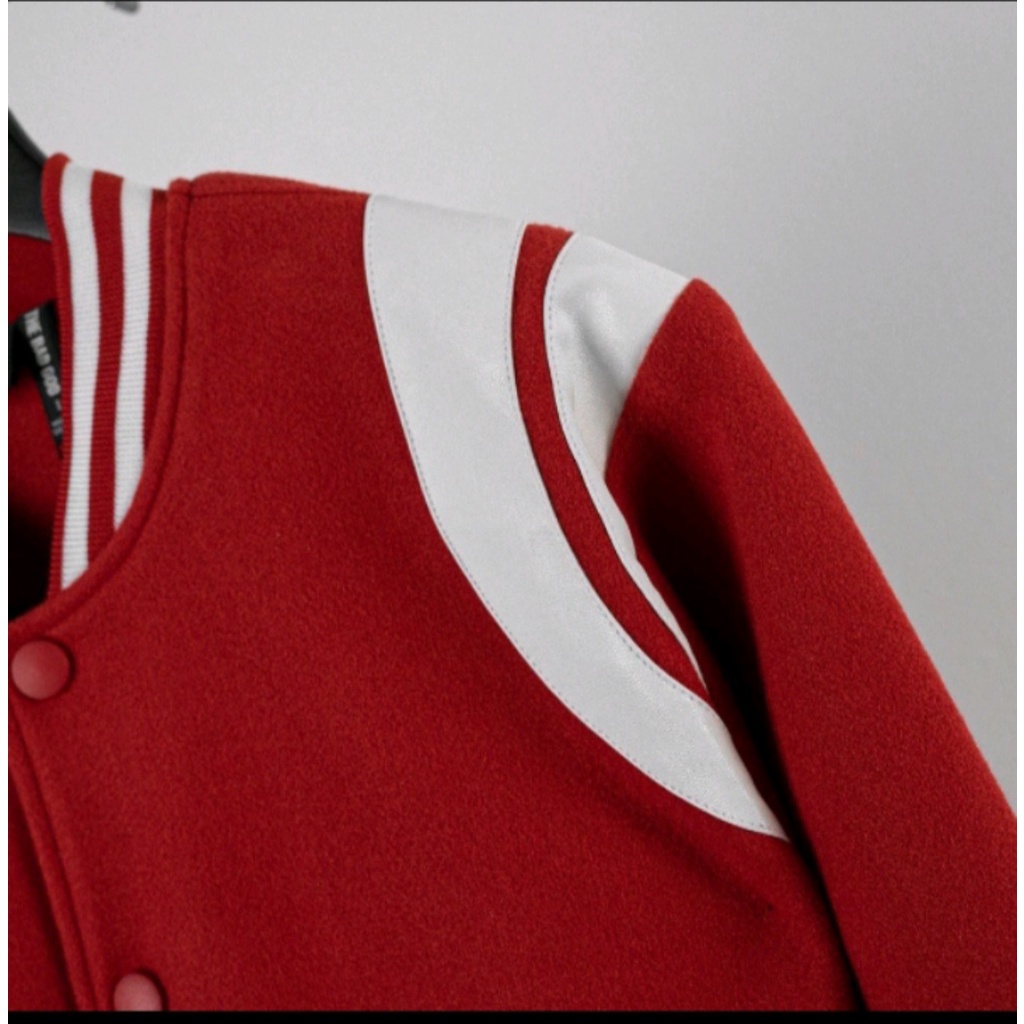 Áo Khoác Bomber Teddy Nam,Nữ Phối Viền Da Chất Liệu Dạ Thời Trang Nam,Nữ