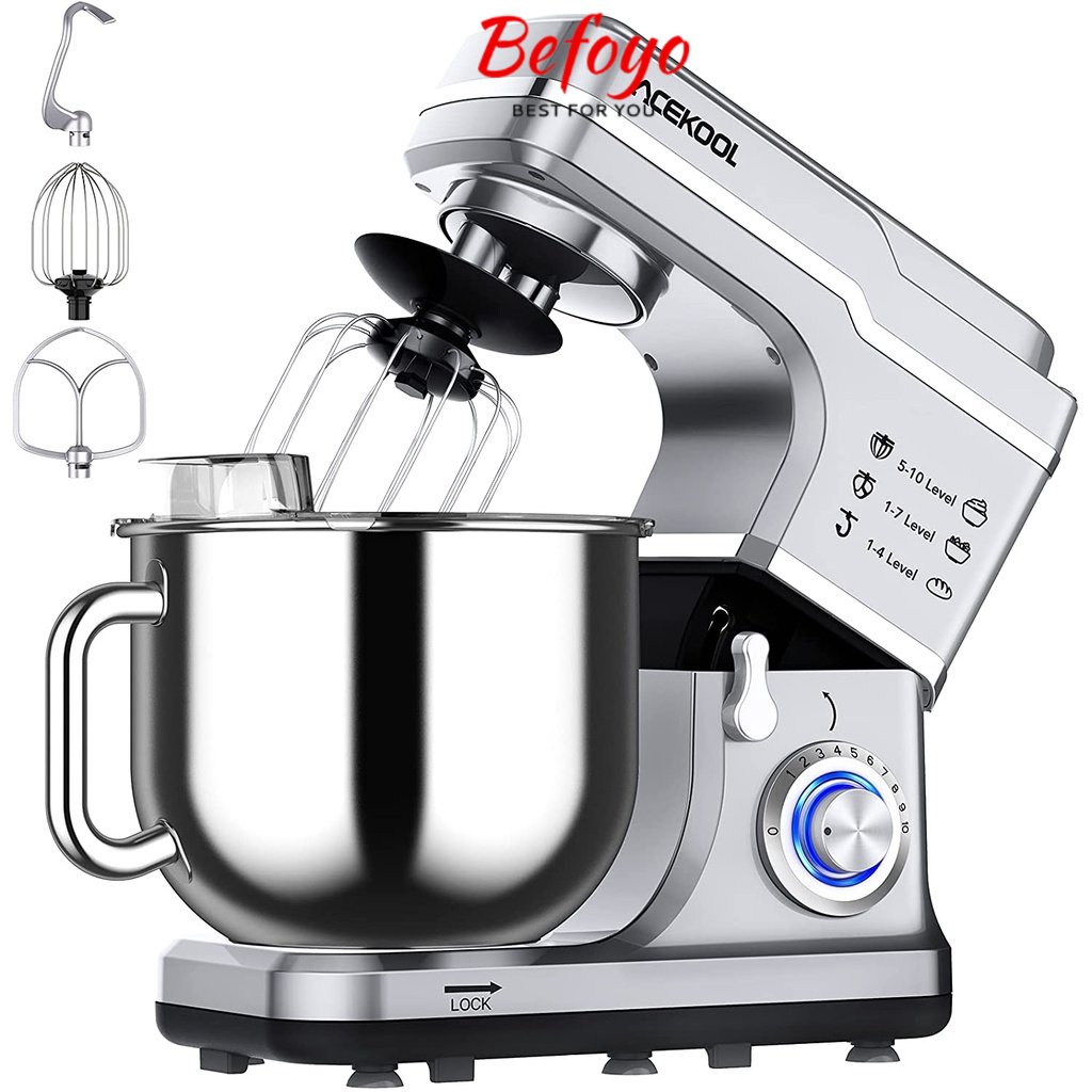 Máy nhồi bột ACEKOOL 7L 1400W - Máy trộn nhào bột Acekool, chả giò, trà bông, đánh kem, trứng - Befoyo