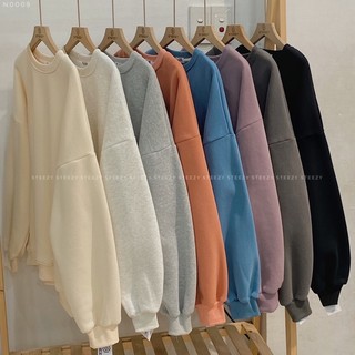 [N0009]🍭 Áo SWEATER nỉ bông trơn dày form rộng unisex quốc dân (Có sẵn/ảnh thật)