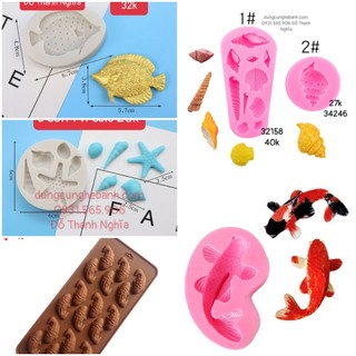Khuôn Silicone sinh vật biển 4D Cá Koi